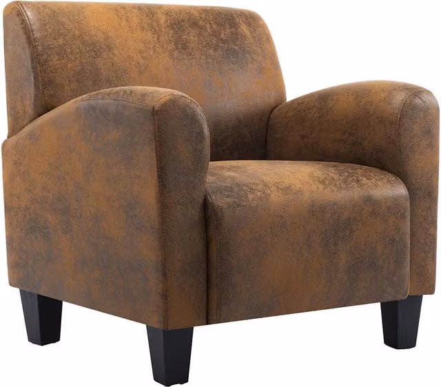 Poltrona | Sedia Relax Divano Marrone 70x69x72 cm Similpelle Scamosciata
