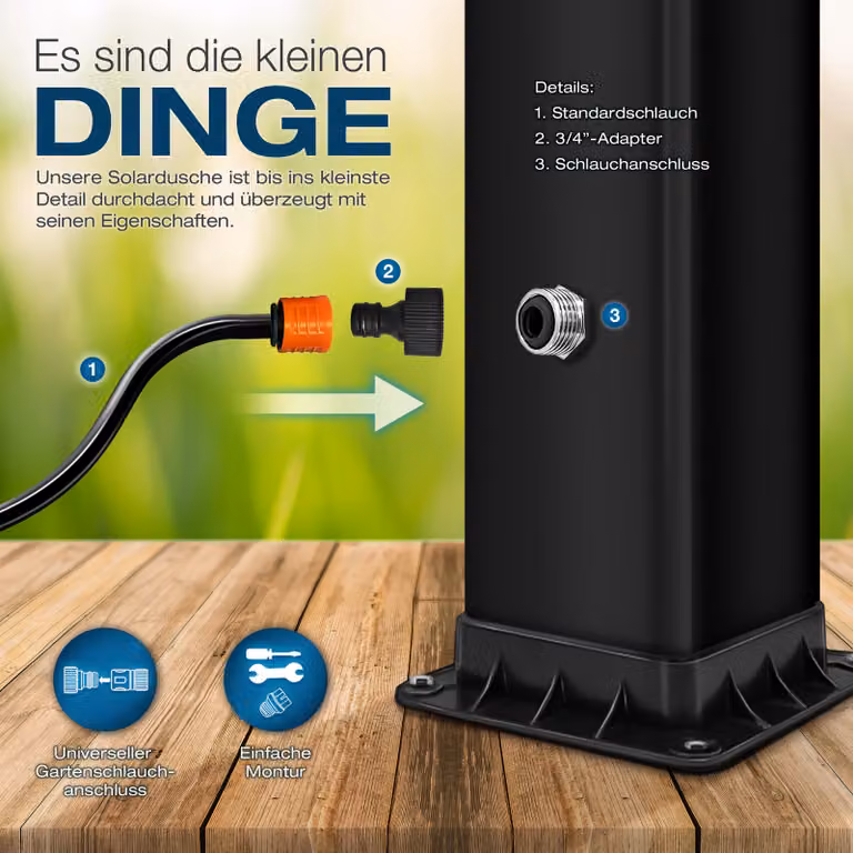 tillvex doccia solare 40L nero con copertura protettiva inclusa doccia da giardino doccia da piscina doccia da campeggio doccia solare da esterno doccia a pioggia