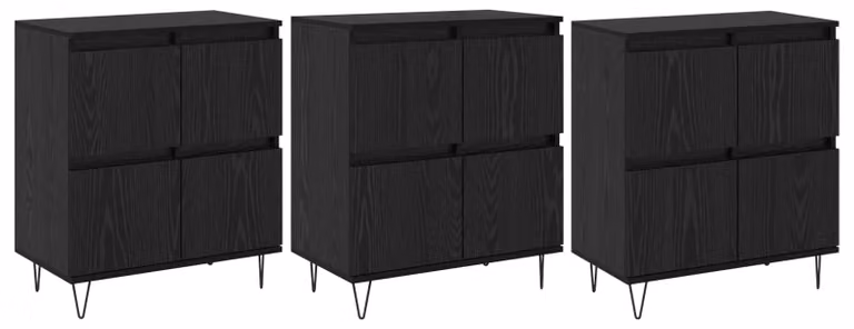 Sideboards 3 pcs Rovere Nero