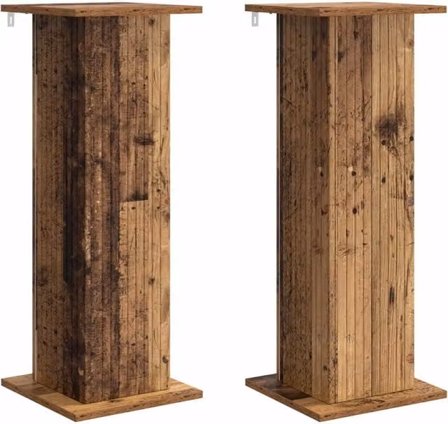 Set di 2 supporti per piante in legno color marrone per giardino e piante da interno L/P/H: 30,5 x 30,0 x 80,5 cm