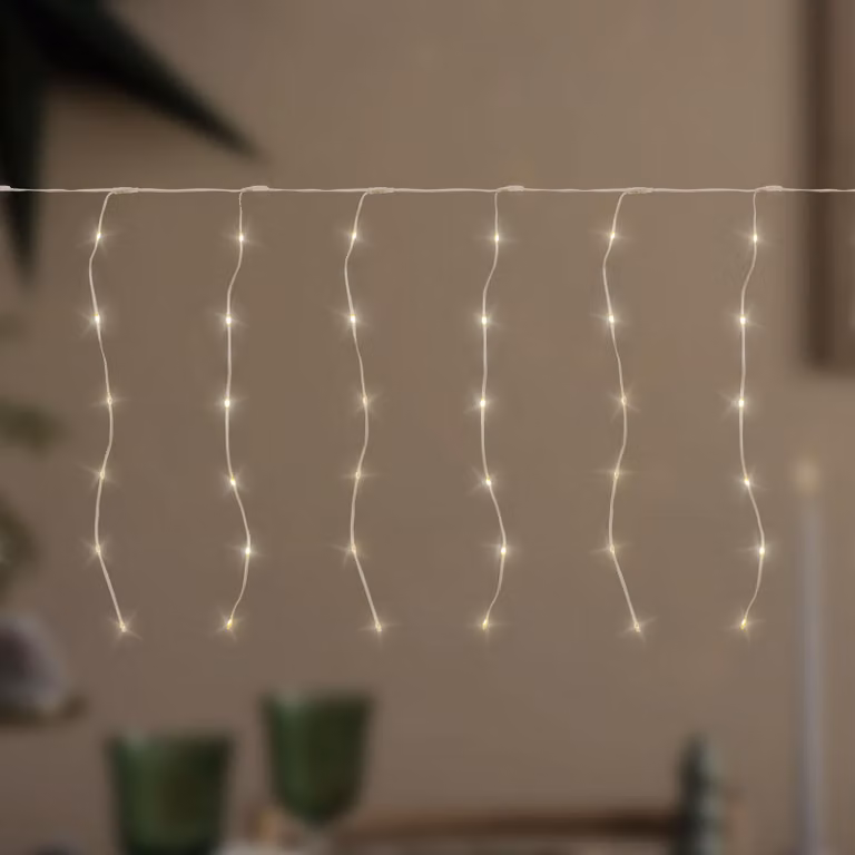 ECD Germany Tenda luminosa a LED 300 cm 120 LED bianco caldo incl. timer 19 modalità di illuminazione Tenda per decorazioni natalizie per interni/esterni Fata LED natalizia