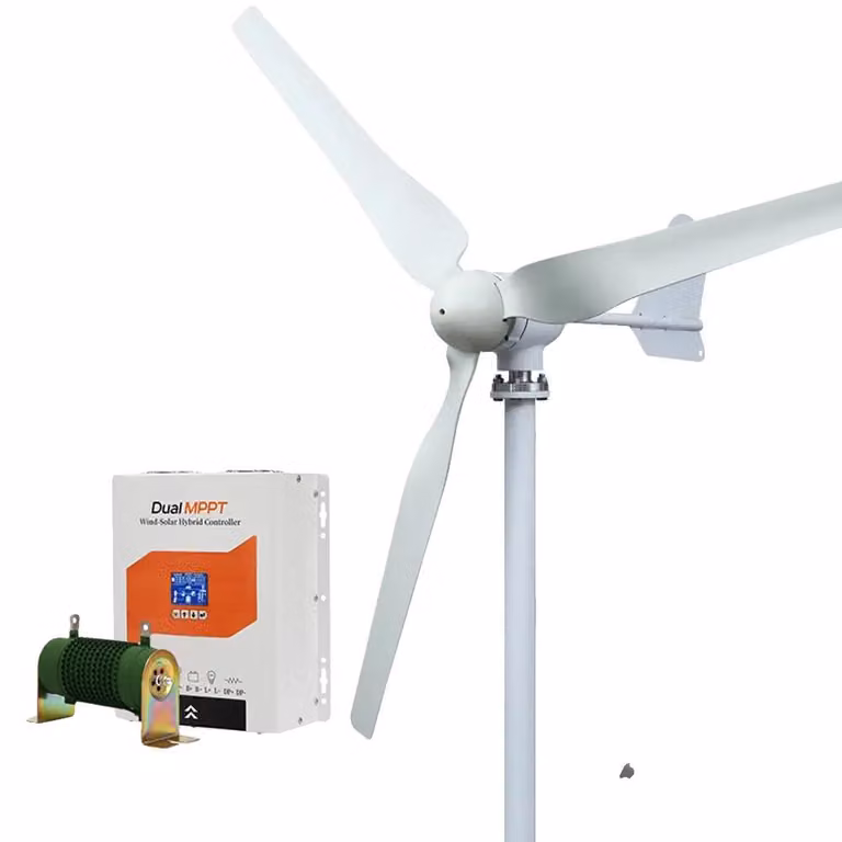 Generatore eolico, soluzione energetica ecologica, funzionamento silenzioso, con controllo ibrido, 5000 W-c, 12 V-a