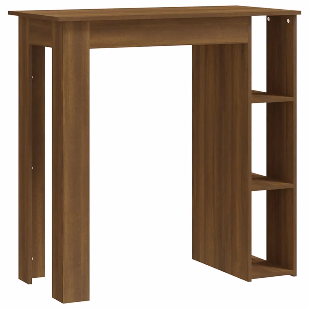 Tavolino da Bar con Ripiani Rovere Marrone 102x50x103,5 cm