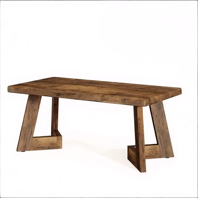 Tavolo da salotto rettangolare REDOM in legno marrone stile country house L: 120 cm, P: 60 cm, H: 51 cm – 1