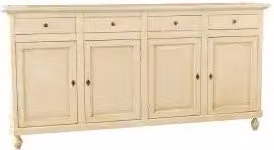Credenza base napoletana Shabby chic 4 ante avorio anticato