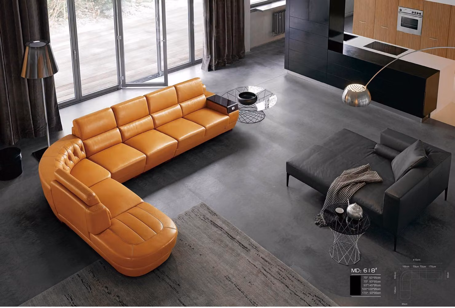 Eck Sofa Couch Polster Sitz Ecke Wohn Landschaft Leder Couchen Designer Garnitur