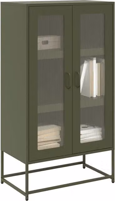 Credenza Verde Oliva 68x39x123 cm in Acciaio 853360