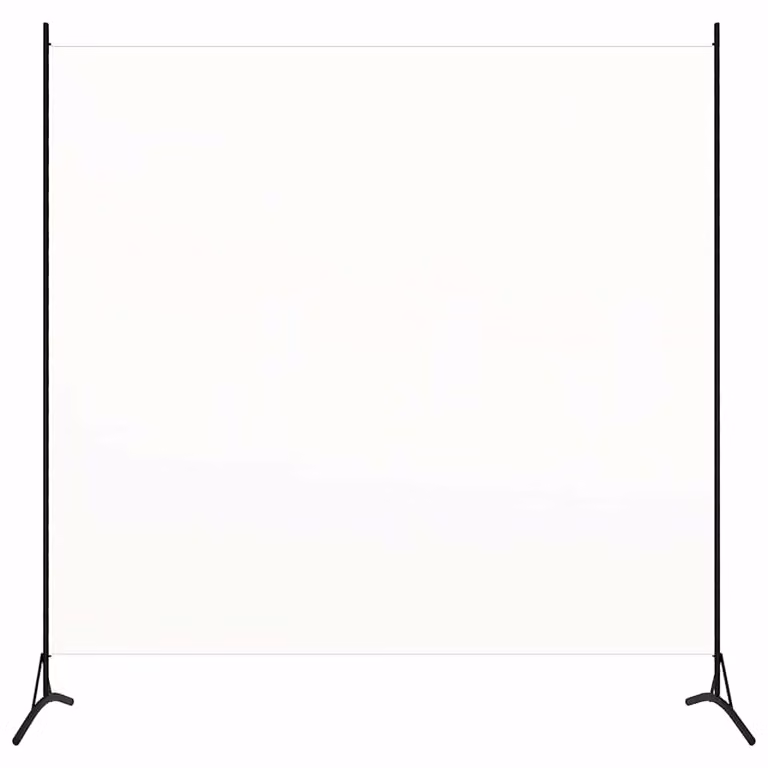 Paravento vidaXL Bianco in Tessuto H: 175 cm x L: 180 cm