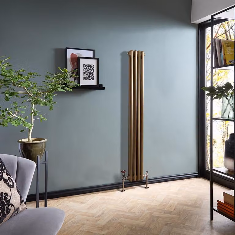 Radiatore Tradizionale Verticale a Doppia Colonna - Bronzo Metallizzato - 1500mm x 200mm - Regent by Hudson Reed