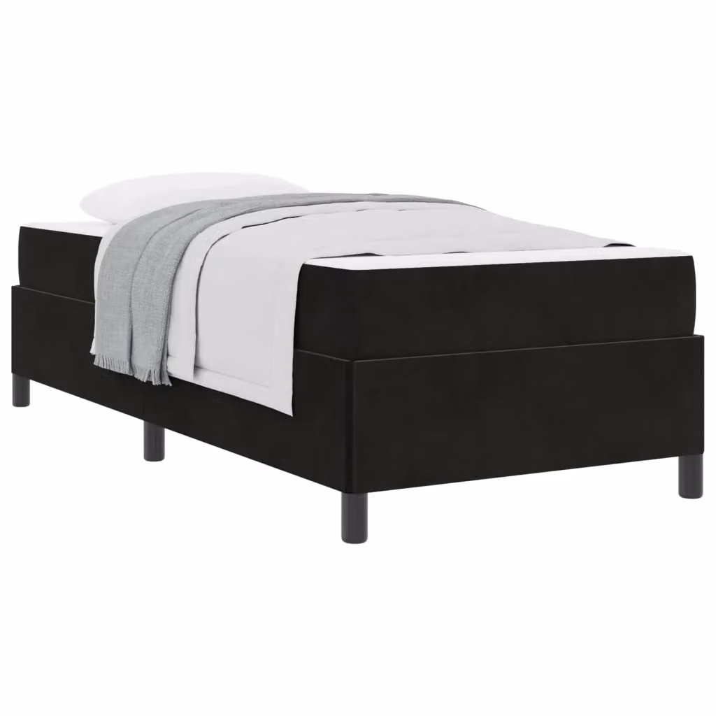 Struttura letto imbottita vidaXL in tessuto e legno nero L/P/H: 190 x 90 x 140 cm – 2