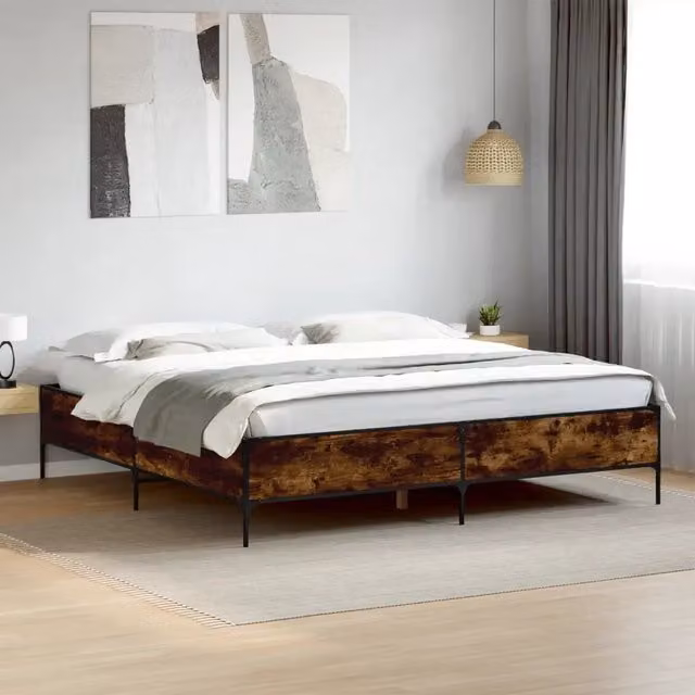 Giroletto Rovere Fumo 200x200 cm in Legno Multistrato e Metallo 3279779
