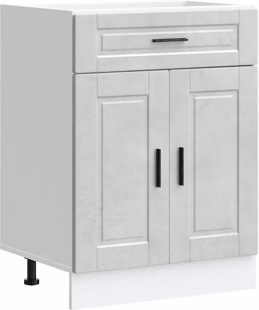Base da cucina moderna Porto Grigio Cemento in legno multistrato con ante a battente L/P/H: 46.0 x 60.0 x 81.5 cm