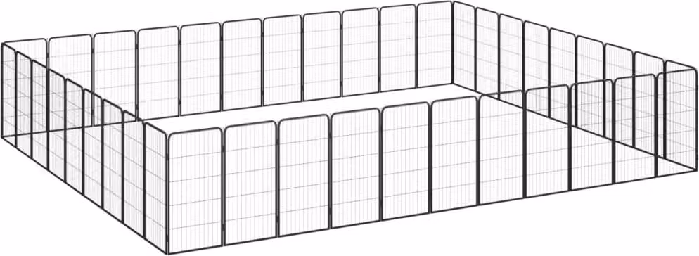 The Living Store Box per cani da 40 pezzi nero 50x100cm Acciaio verniciato a polvere