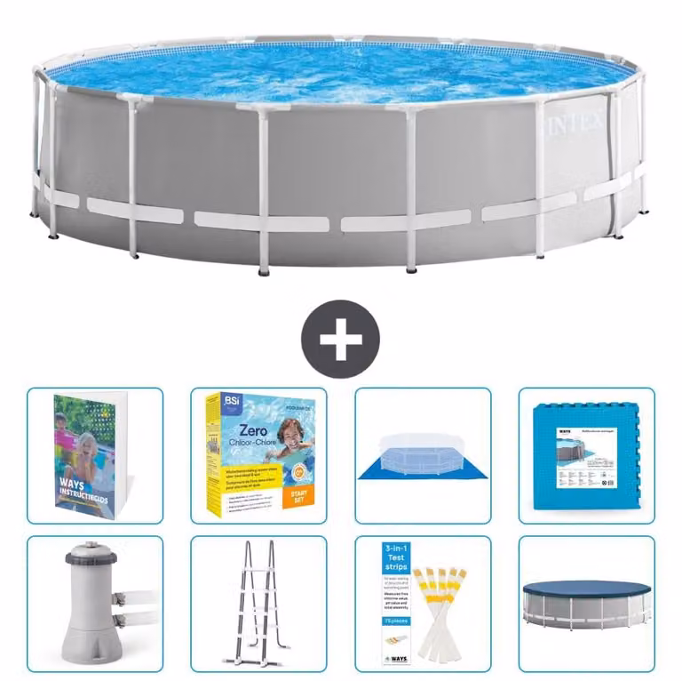 Struttura per piscina a forma di prisma - 457x122 cm - composta da 7 elementi - modello S566