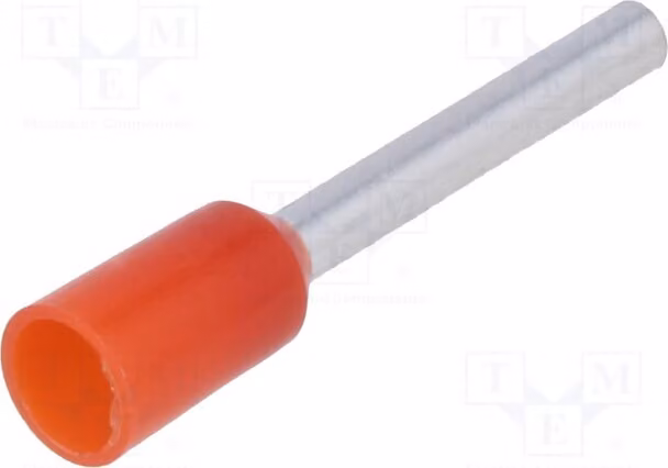 50 connettori a crimpare isolati, rame 1mm², isolamento: 12mm, modello TUL-RI-01012, tipo "bootlace" (a forma di lacci)