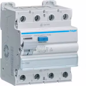 Interruttore differenziale Hager 4 poli, 10 kA, 100 A, 300 mA, tipo S, CPA684D