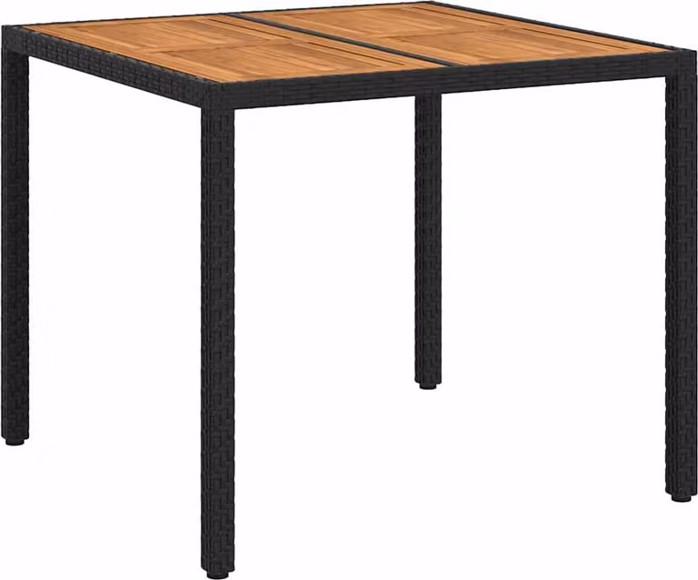 Tavolo da Giardino Nero 90 x 90 x 75 cm polyrattan