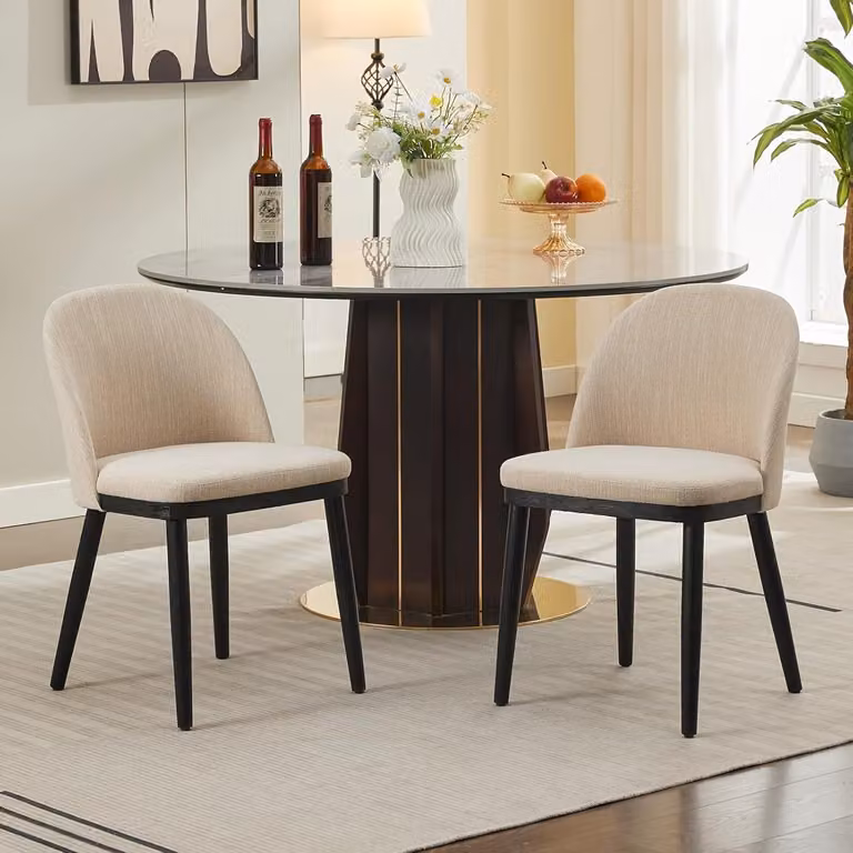 Sedie da pranzo – Set da 2 – Sedie da cucina moderne – Imbottite – Seduta morbida – Gambe in legno