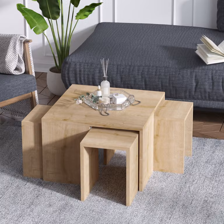 Skye Decor, Ortanca - Sapphire Oak, tavolini, rovere zaffiro, 60 x 60 x 37 cm