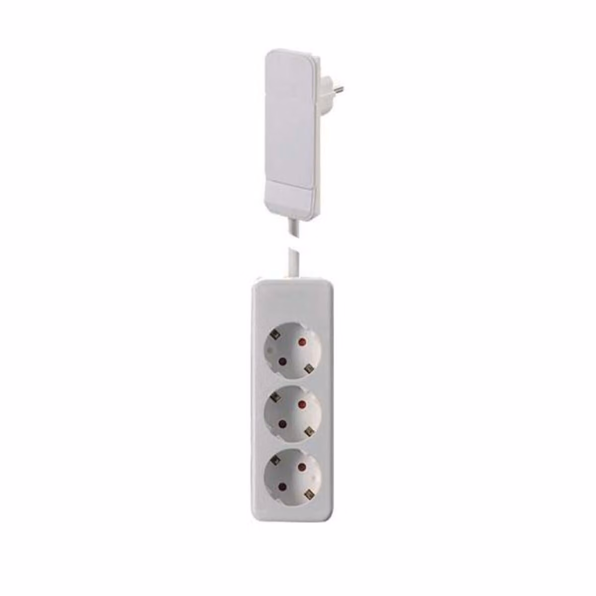 BACHMANN Spina piatta CEE7/7 bianco, 1,6 m 3xCEE7/3