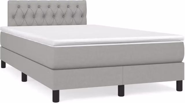 Letto Ibrido vidaXL con Materasso e Struttura in Legno di Pino, Grigio e Bianco, L/P/H: 120 x 200 x 88 cm