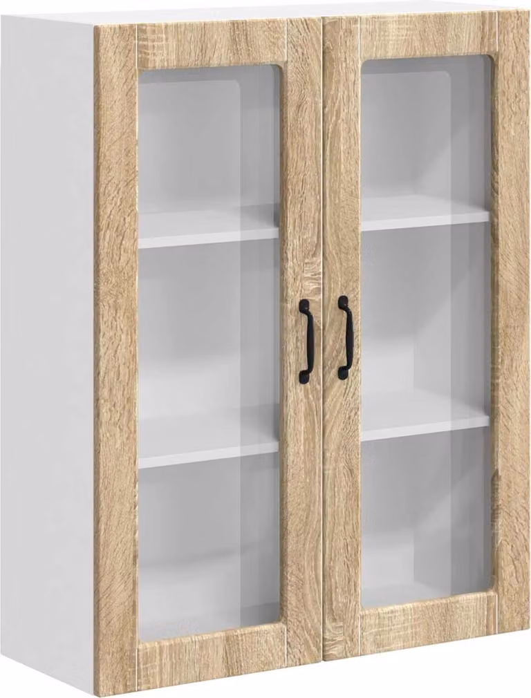 Mobile in vetro da parete LUCCA Rovere Sonoma 80 x 31 x 100 cm