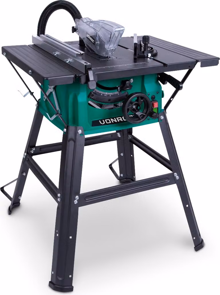 Seghetto circolare da banco Vonroc con supporto - 1500W, lama da 210mm