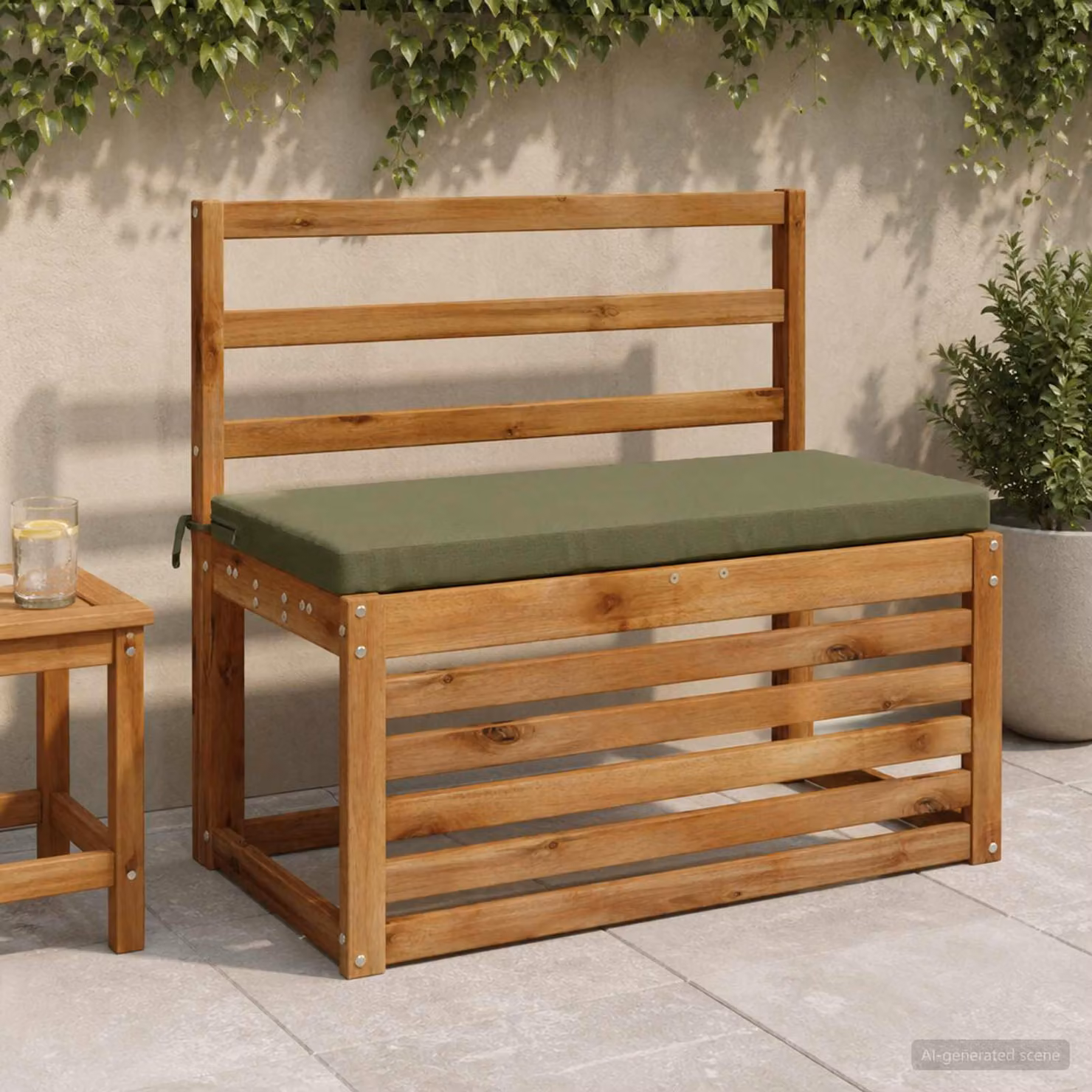 Cuscino per panchina vidaXL SOEST in poliestere verde con rivestimento rimovibile e resistenza ai raggi UV
