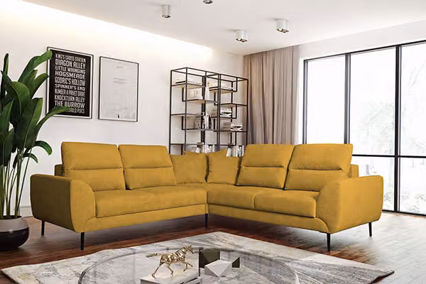 Divano angolare divano angolare divano imbottito letto angolare box funzione letto giallo limone recamiere destra