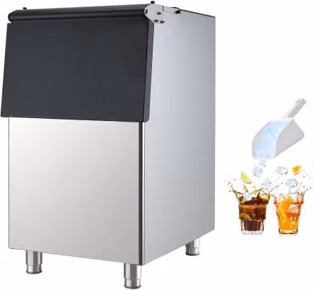 Contenitore per ghiaccio VEVOR in acciaio inox color argento con capacità massima di 113 kg e piedini antiscivolo regolabili per bar, hotel e ristoranti