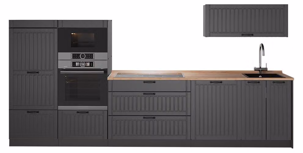 Cucina componibile Vicco Fame-Line Grigio scuro/Antracite 340 cm, PL Rovere, Model 64480
