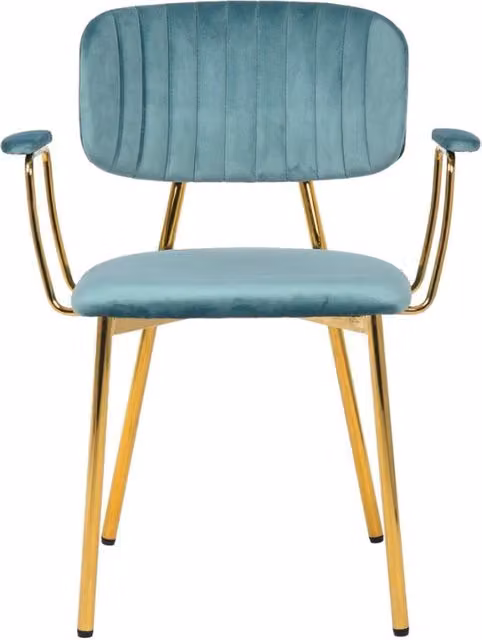 Set 2 sedie Kian in velluto verde menta e metallo dorato