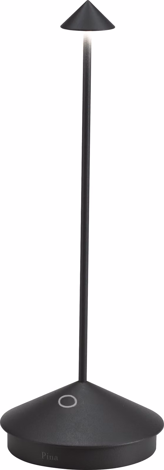 Lampada a led da tavolo Pina Pro Nero Opaco ricaricabile e dimmerabile senza fili Zafferano