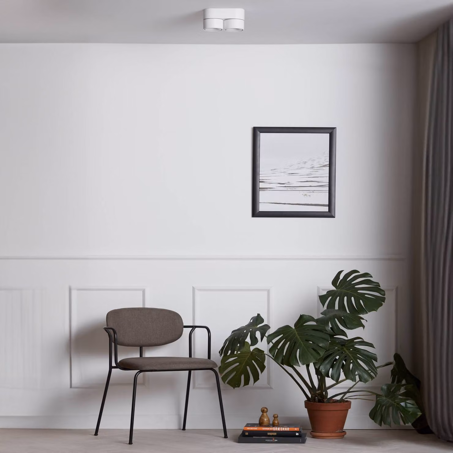 LOOM DESIGN Aim Faretto da soffitto LED a 2 luci bianco Aim, dimmerabile, Bianco / Opale, Soggiorno / Sala da pranzo, Alluminio, Moderno