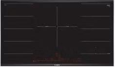 Bosch Piano cottura a induzione Serie 8 Nero con 5 zone FlexInduction, PowerBoost e funzione Bridge, L 90 cm, P 52,7 cm