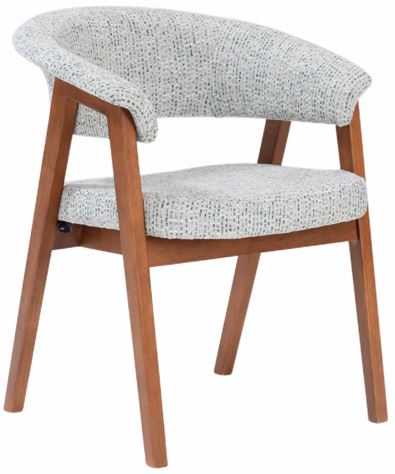 Selsey Nux - Sedia da pranzo in legno massello con braccioli, tessuto chenille color verde chiaro/noce, altezza 61 cm