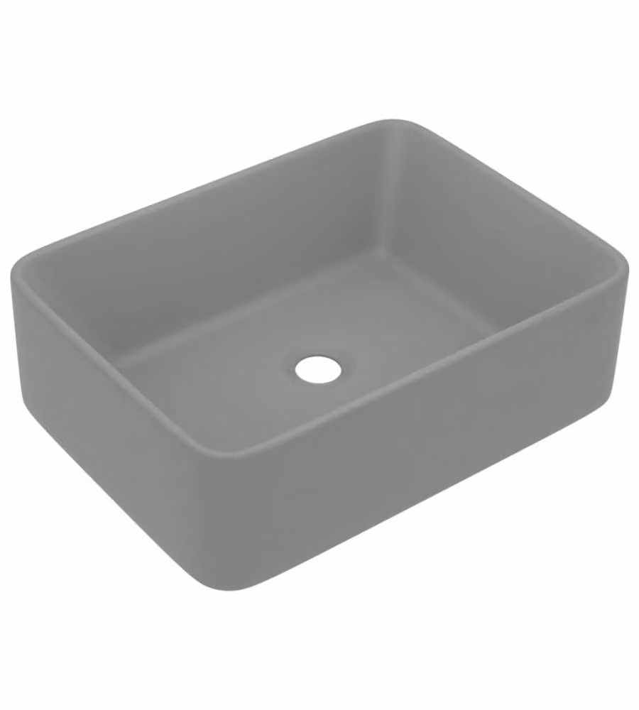 Lavandino da appoggio Luxury vidaXL in ceramica rettangolare, Grigio, L: 41 cm, P: 30 cm, H: 12 cm – 2