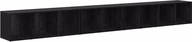 Set di 3 pezzi mobile porta TV in stile rustico Design In, colore rovere nero opaco, L: 37 cm, P: 35 cm, H: 107 cm