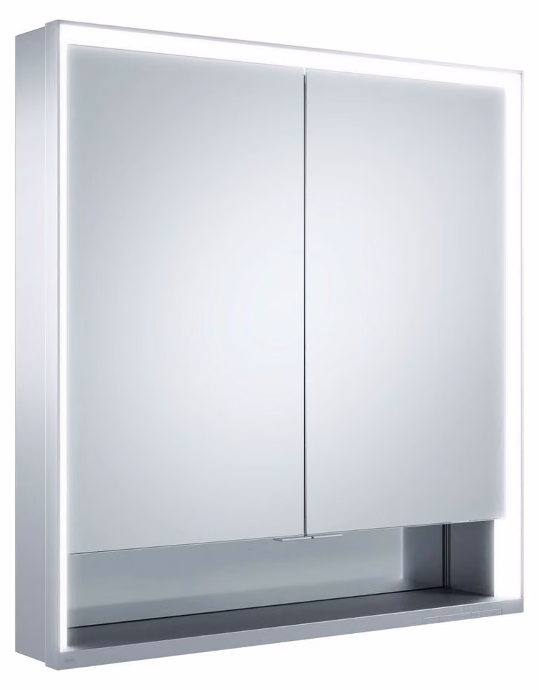 KEUCO Royal Lumos armoire de toilette murale 2 portes, porte courte, avec miroir chauffant, 700mm, 14327171304, 14327171304