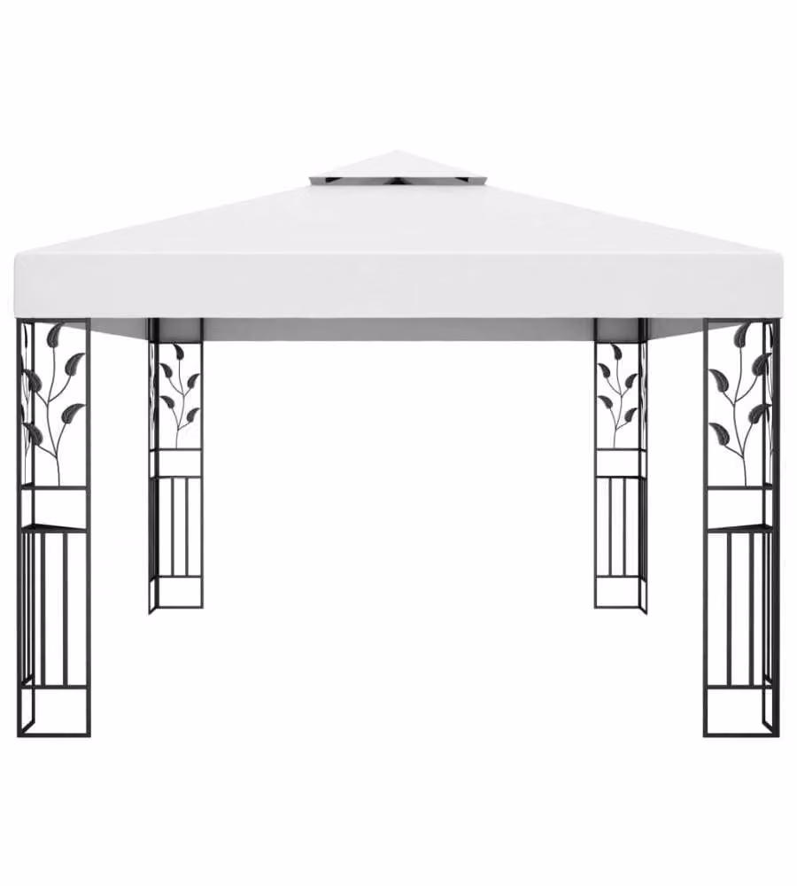 Gazebo con Tetto Doppio 3x4 m Bianco