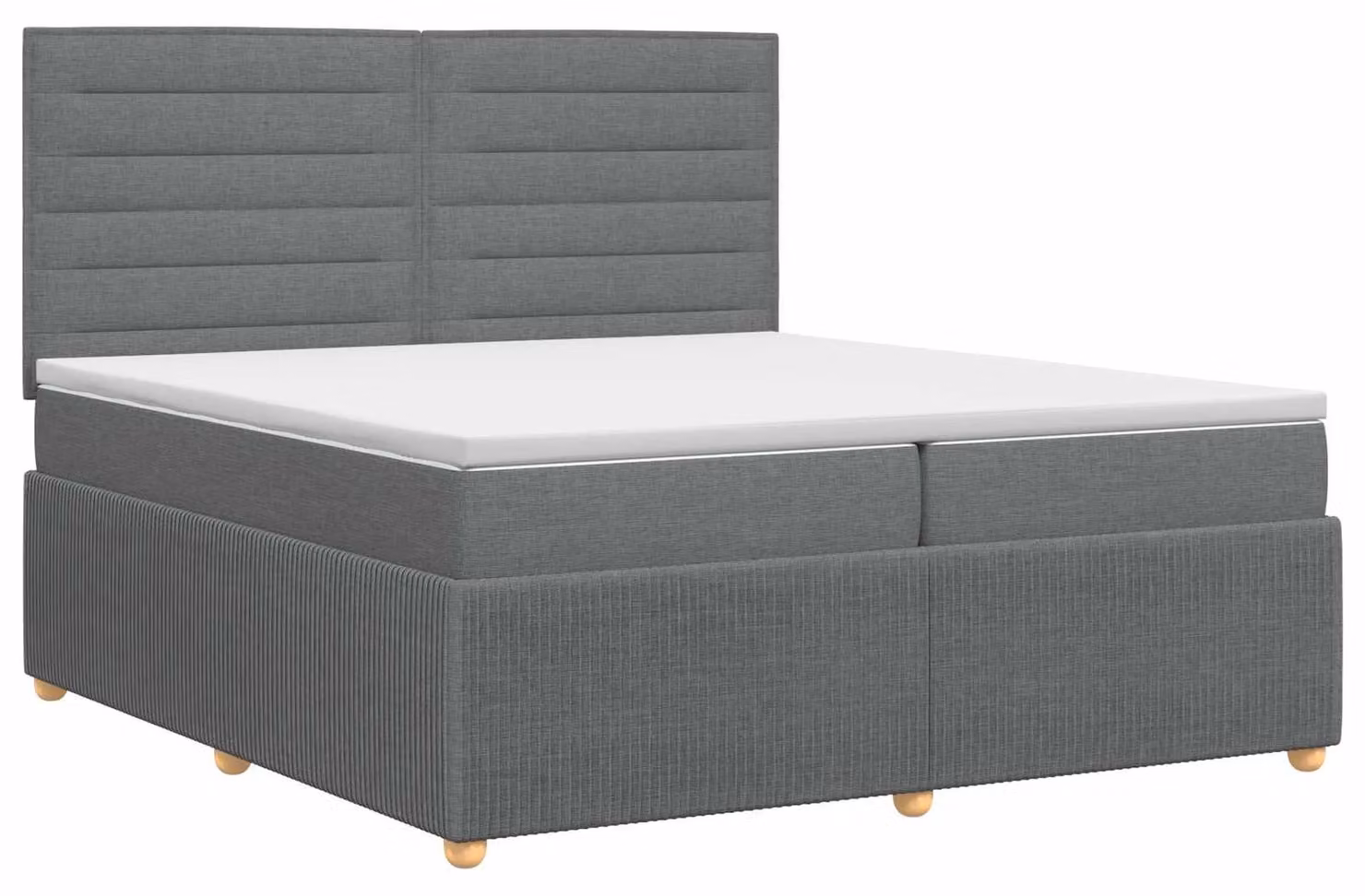 Letto a molle con materasso grigio scuro 200 x 200 cm in tessuto