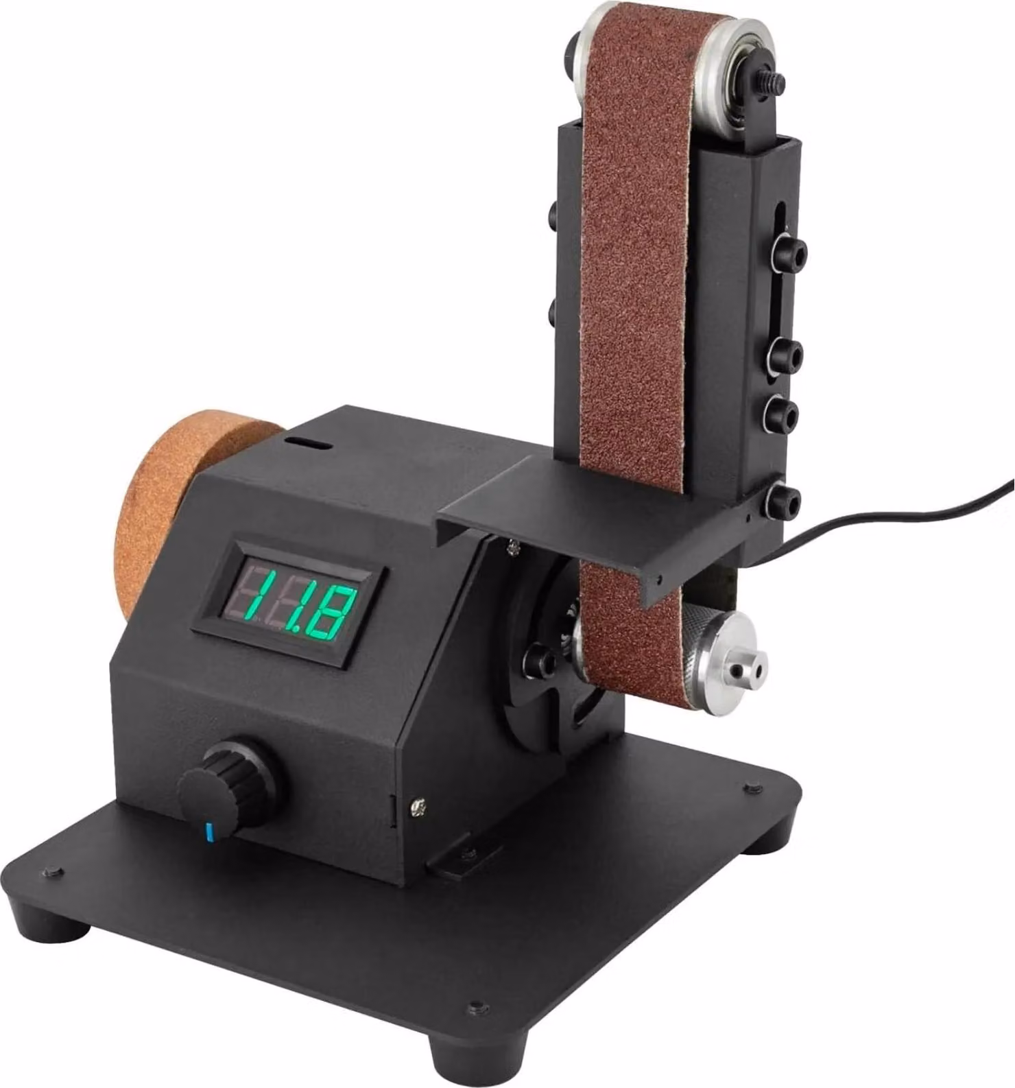 Mini smerigliatrice a nastro - Smerigliatrice elettrica da 350W - Angolo regolabile da 0 a 90° - Adatta per metallo, legno, alluminio - Con nastro abrasivo