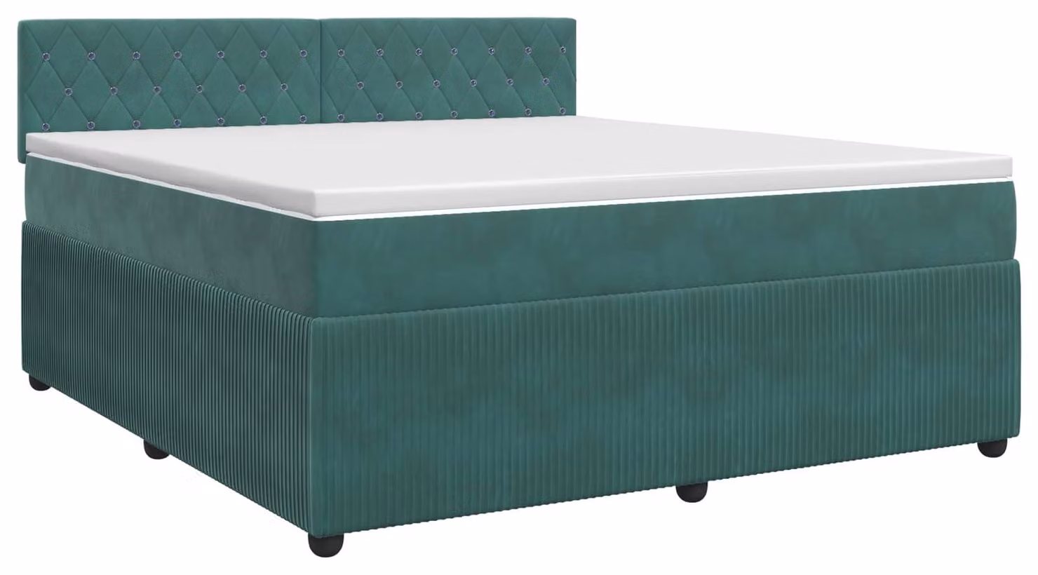 Letto a molle con materasso verde scuro 160 x 200 cm in velluto