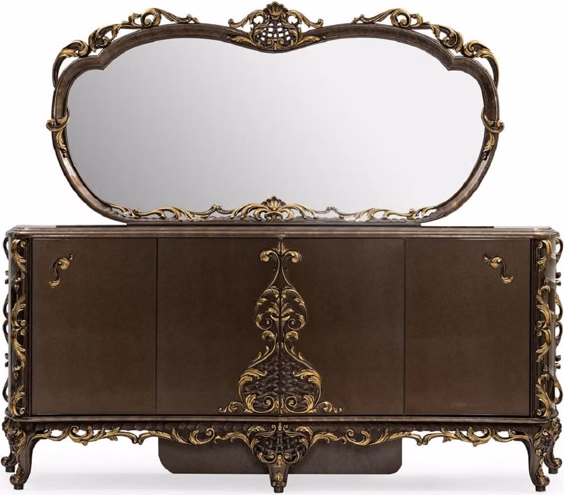 Casa Padrino Credenza barocca con specchio marrone/oro - Mobili barocchi - Mobili barocchi - Arredamento barocco - Nobile & Magnifico