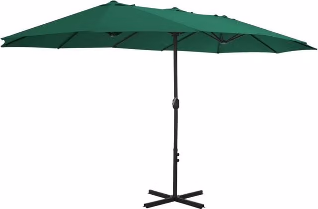 Ombrellone da esterni vidaXL in alluminio e poliestere verde L: 460 cm, P: 270 cm