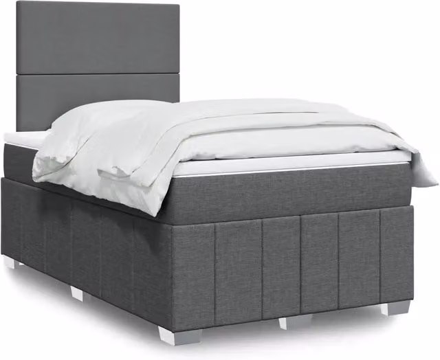 Giroletto a Molle con Materasso Grigio Scuro 120x190cm Tessuto 3293901