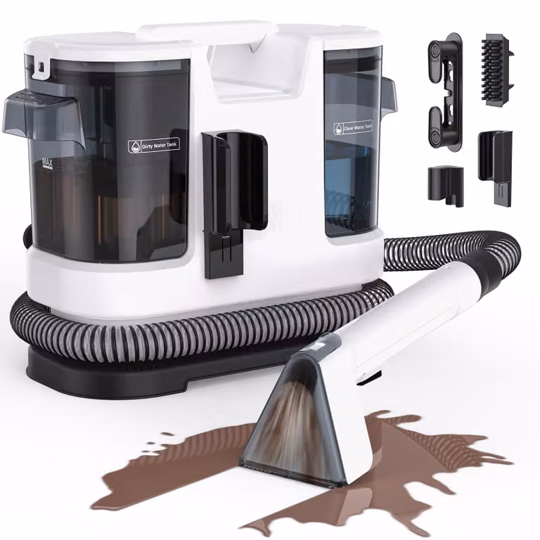 Lubluelu A6, pulitore multifunzione 3-in-1: aspirapolvere, pulitore per tappeti e imbottiti, con potenza di 15000Pa e 600W, dotato di doppi serbatoi da 1,75L e 1L, ideale per la pulizia di divani, imbottiti e auto