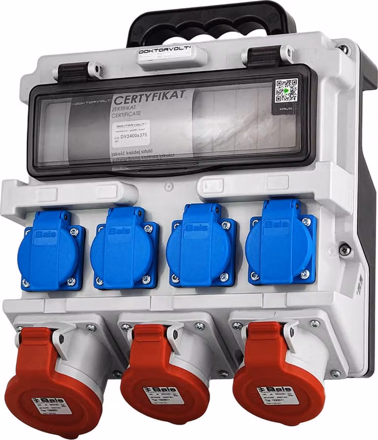 quadro elettrico a 12 moduli con maniglia IP44 4x230V 2x16A 32A Doktorvolt senza protezione