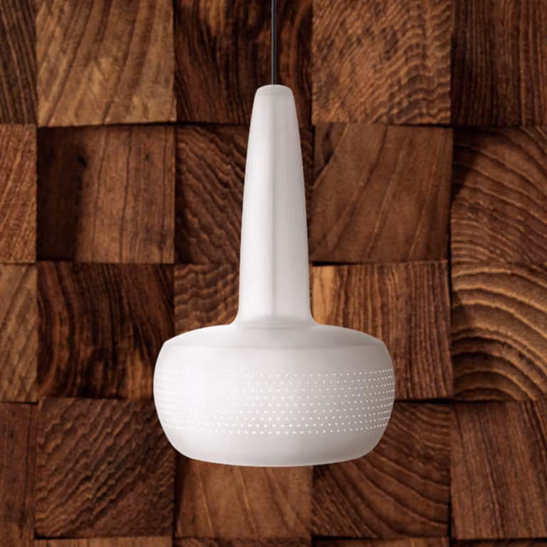 UMAGE Lampada a sospensione Clava, dimmerabile, Bianco / Opale, Soggiorno / Sala da pranzo, Alluminio, Design, Lampada a sospensione
