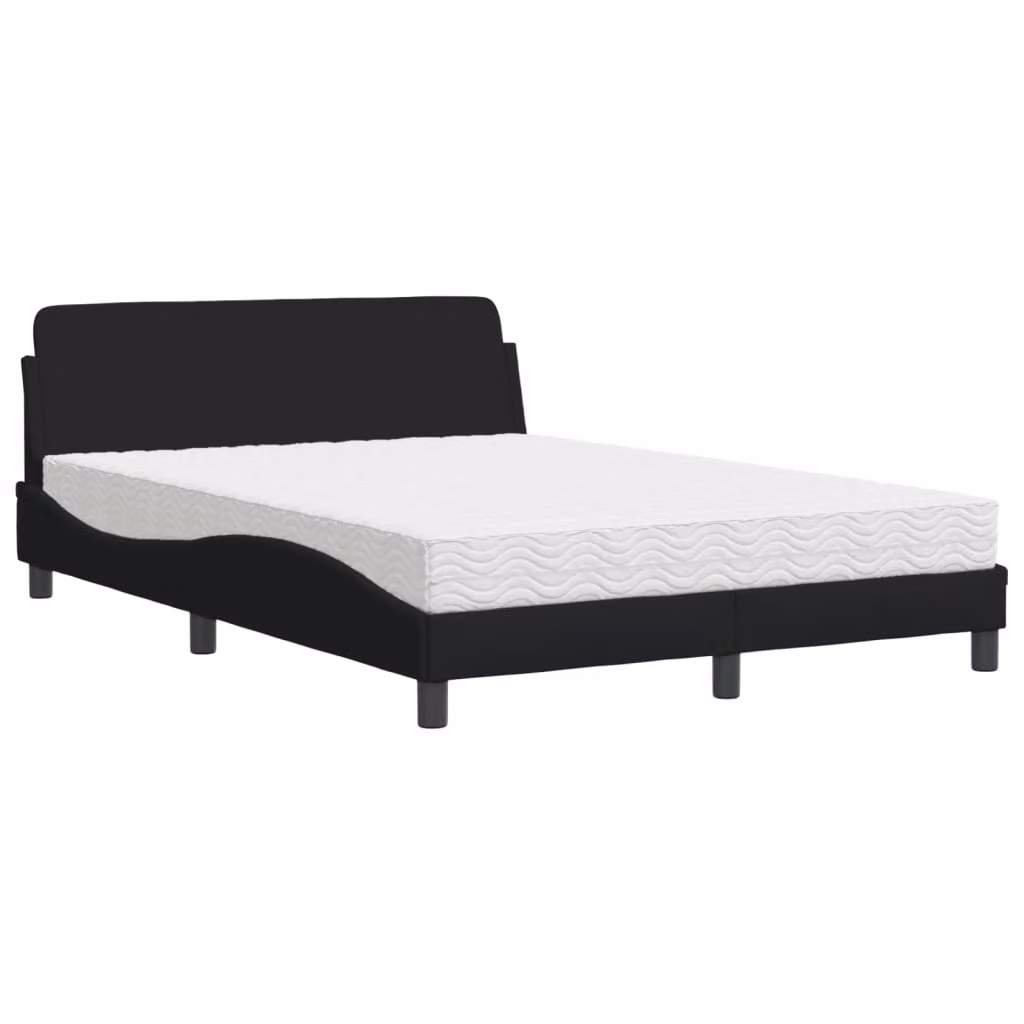 Letto con Materasso Dover Nero 140x200 cm in Tessuto
